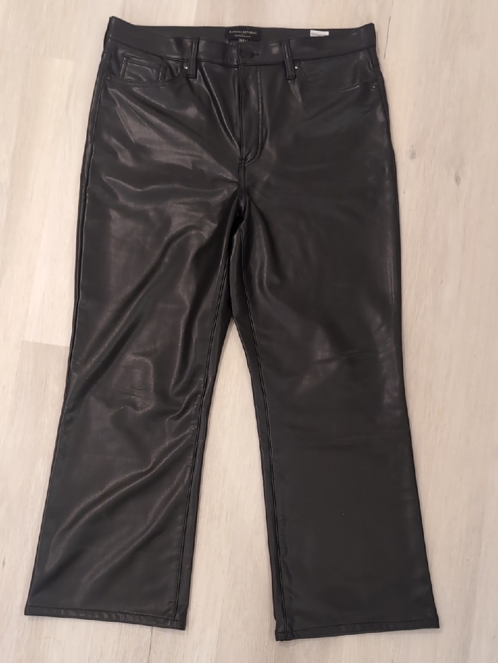 Banana Republic Black Faux Leather Boot Cut Pants